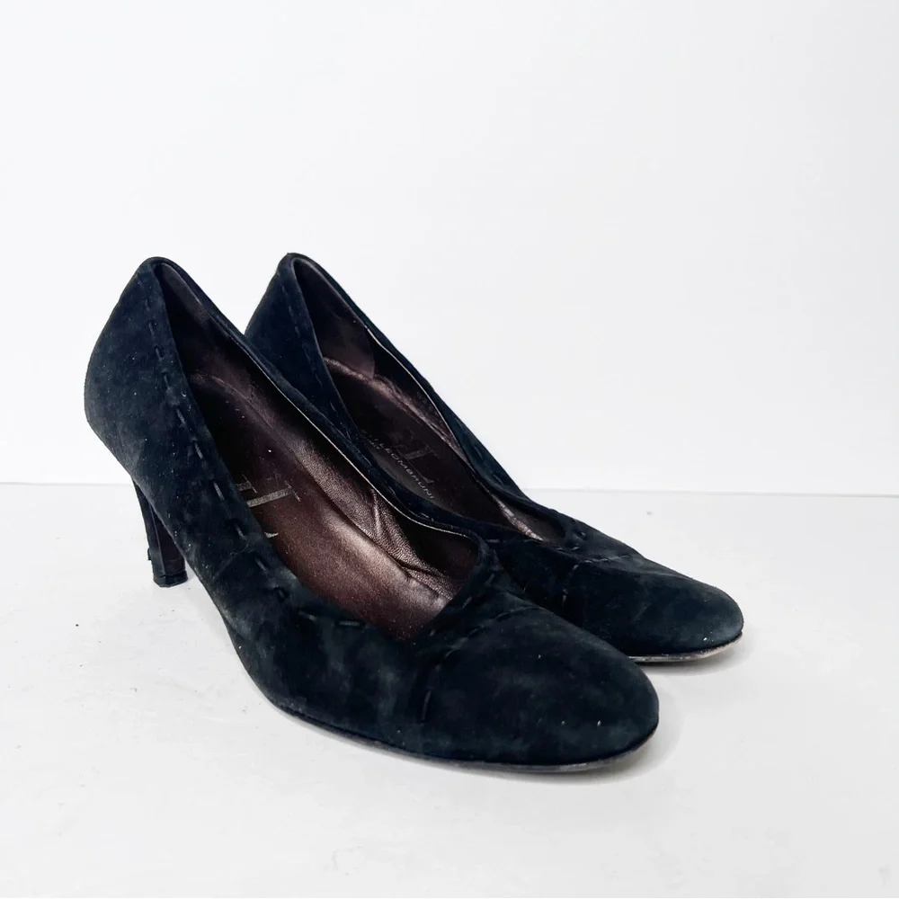 AGL Black Suede Heeled Pumps Size 37.5 6.5 Women’s